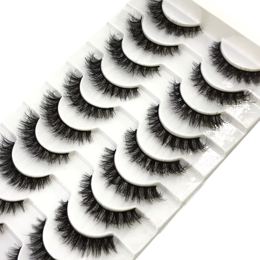 HBZGTLAD Künstliche Wimpern, 3D-Fake-Wimpern, Black, Unisex, 10 Paar - Bild 5