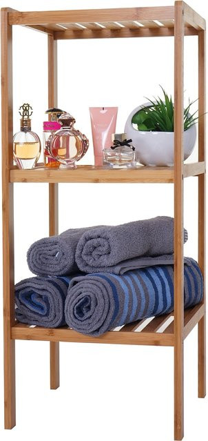 Badregal MCW-B18 aus Bambus in Braun, freistehendes Badezimmer-Standregal, B/T/H: 80 x 33 x 34 cm - Bild 1