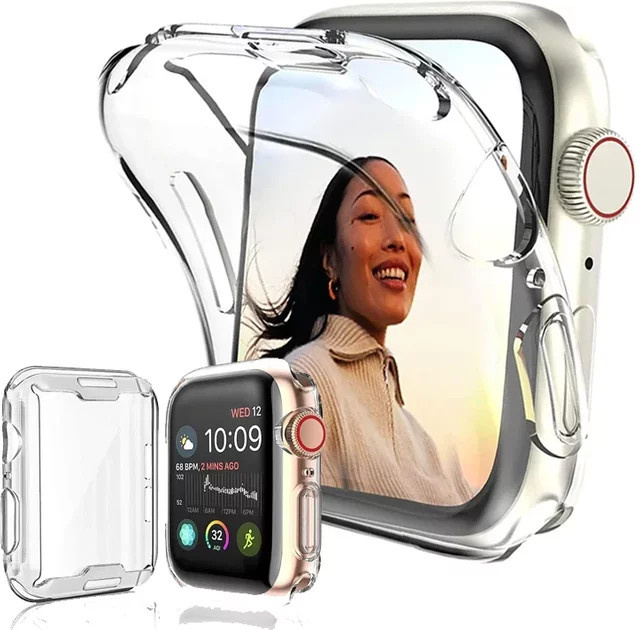 CAOWTAN Displayschutzfolie TPU für Apple Watch, Silber, Unisex - Bild 1