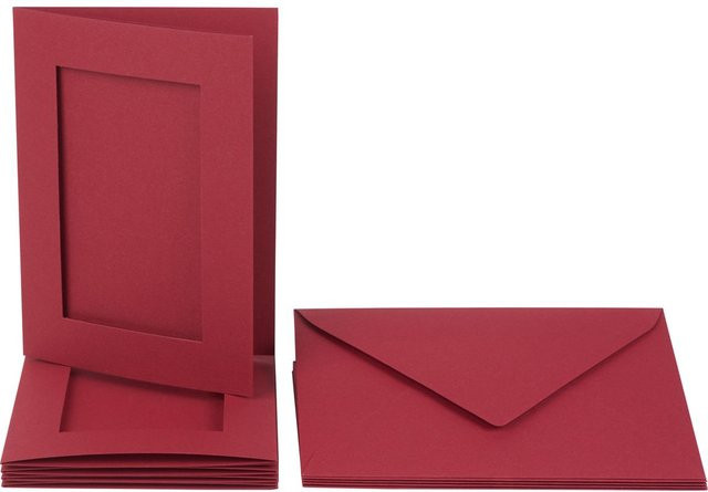 Folia Passepartoutkarten Rechteck DIN A6, 10-tlg., Dunkelrot, 220g/m² - Bild 1