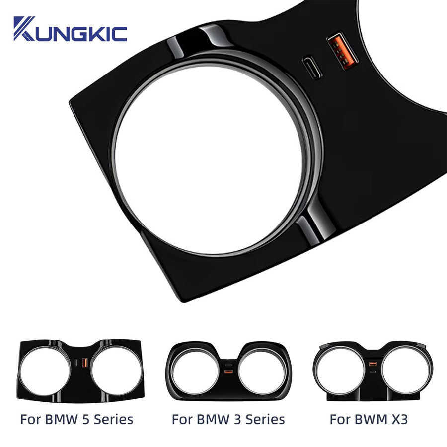 KUNGKIC Dockingstation für BMW 3er, 4er, 5er, 6er, GT, G30, G20, X3, X4, G01, G02 mit 22,5 W Schnellladegerät und USB-C Typ-C Hub in Schwarz - Bild 3