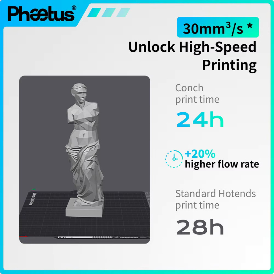 Phaetus Conch M6 Hotend mit Endcoat-Düse für QIDI Plus4 3D-Drucker in Schwarz und Gold, Düsenstärken: 0,2 mm, 0,4 mm, 0,6 mm, 0,8 mm - Bild 3