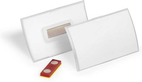 Durable Namensschild CLICK FOLD Magnetisch Transparent B: 90 mm, H: 54 mm, 10 Stück - Bild 1