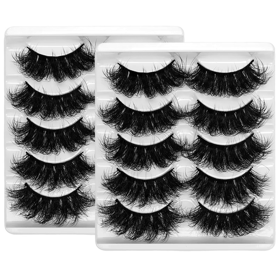 JIEFUXIN Falsche Wimpern, 10 Paare, Volumen, Lang - Bild 6