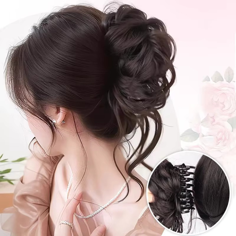 Synthetischer Haarknoten für Damen, Haarverlängerung mit Klammer - Bild 3
