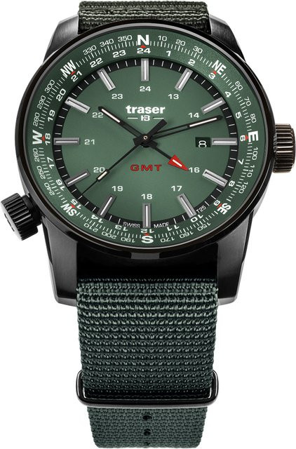 Traser Herrenuhr, Quarz, Edelstahl, 46 mm, Textil/NATO, 10 ATM - Bild 1