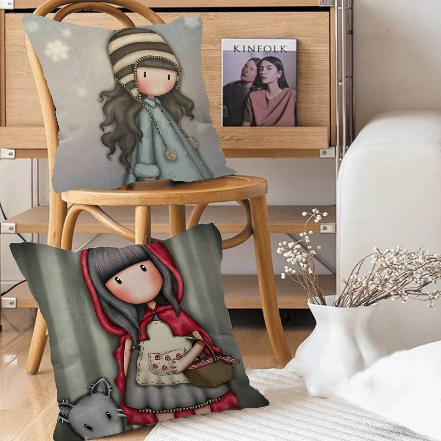 Dekorative Gorjuss Cartoon Kissenhülle aus Polyester für dein Sofakissen, B/T/H: 18 x 18 x 18 cm - Bild 2