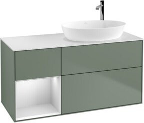 V&B Waschtischunterschrank Finion mit Wandbeleuchtung, Farbe Weiß lackiert, Breite: 120 cm, Tiefe: 50,1 cm, Höhe: 50,1 cm - Bild 1