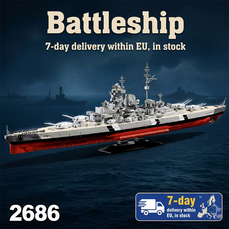 barweer Bismarck-Klasse Schlachtschiff, Klemmbausteine, 2686 Teile - Bild 2