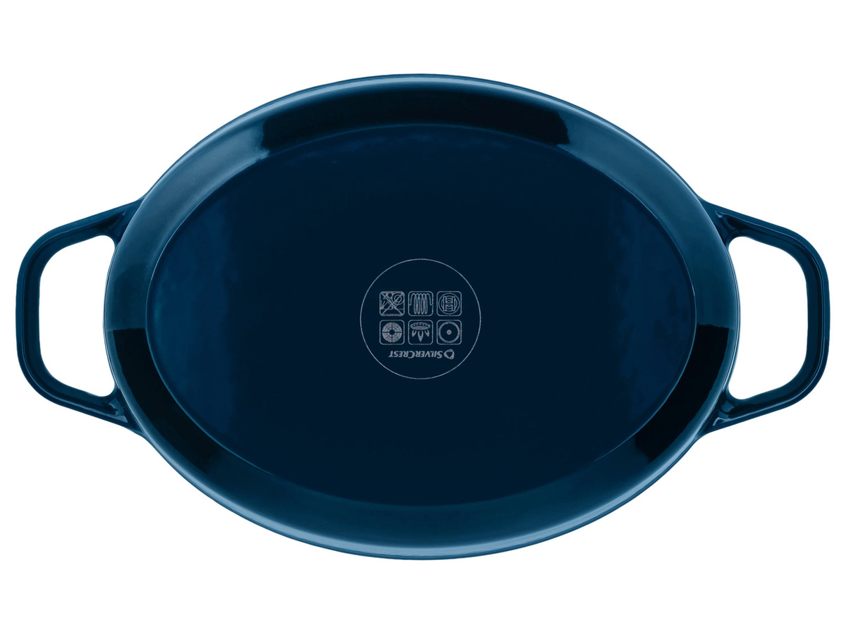 SILVERCREST Premium-Gusseisenbräter aus emailliertem Gusseisen in Blau - Bild 3