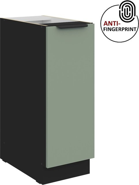 Küchen Unterschrank Schrankauszug ARIA in Aquamarin Blau matt mit Anti-Fingerprint-Beschichtung, Breite: 30 cm - Bild 1
