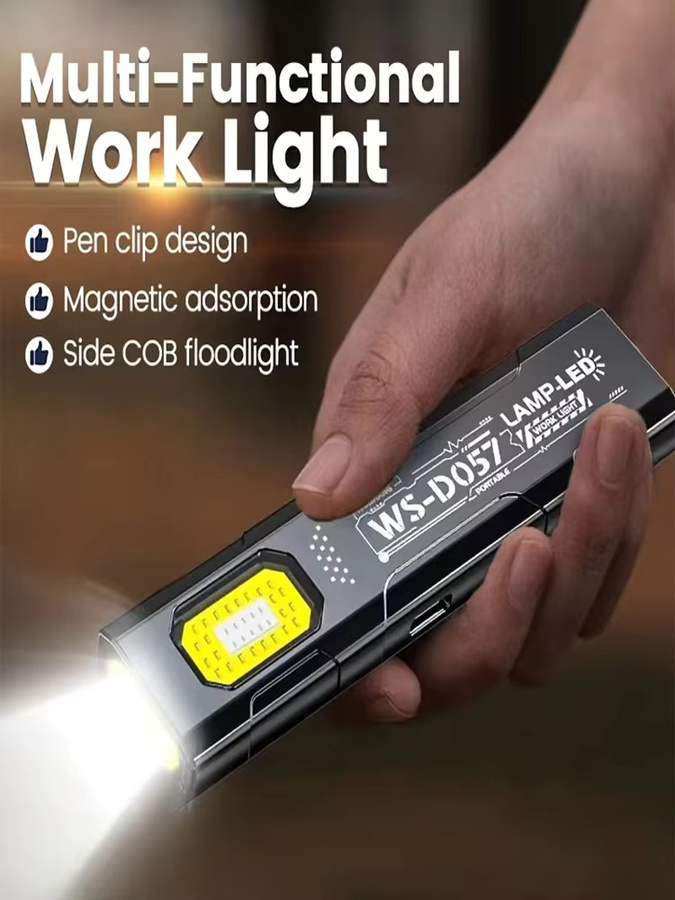 KDULIT LED COB Schlüsselanhänger Taschenlampe in Schwarz mit Magnet und USB-Wiederaufladung als tragbare Mini-Arbeitsleuchte und Notfall-Laterne - Bild 6