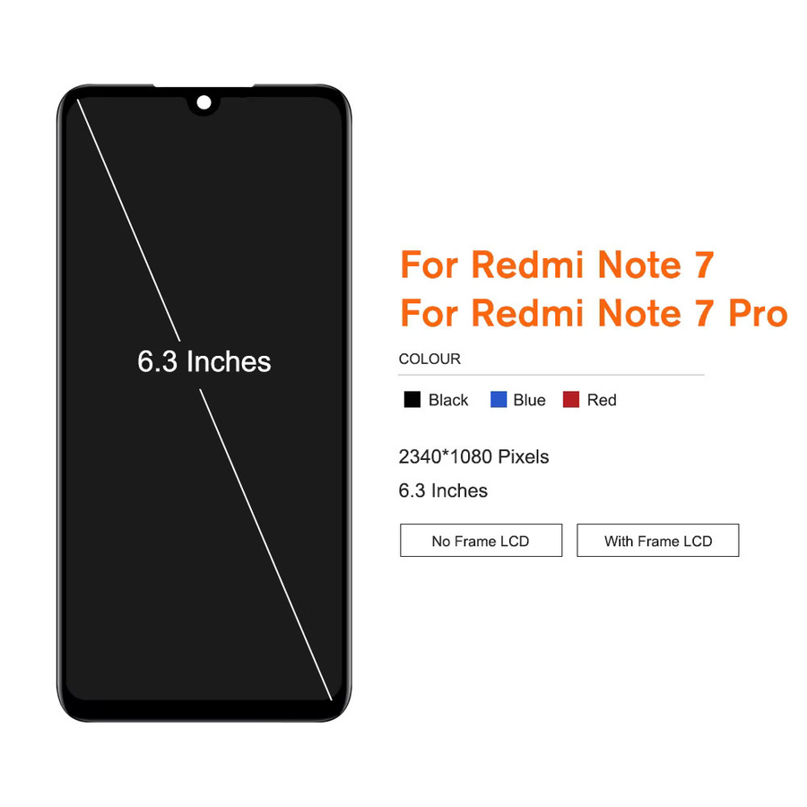 Xiaomi Redmi Note 7 LCD-Display Touchscreen Ersatz in Schwarz, 6,3 Zoll, für Redmi Note 7 Pro m1901f7g m1901f7h - Bild 2