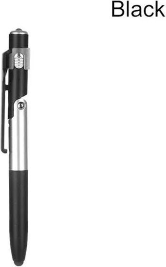 XYNN 4 in 1 Multifunktions-Kugelschreiber mit Klapp-Handyhalter und Nachtlese-Funktion, Schwarz - Bild 1
