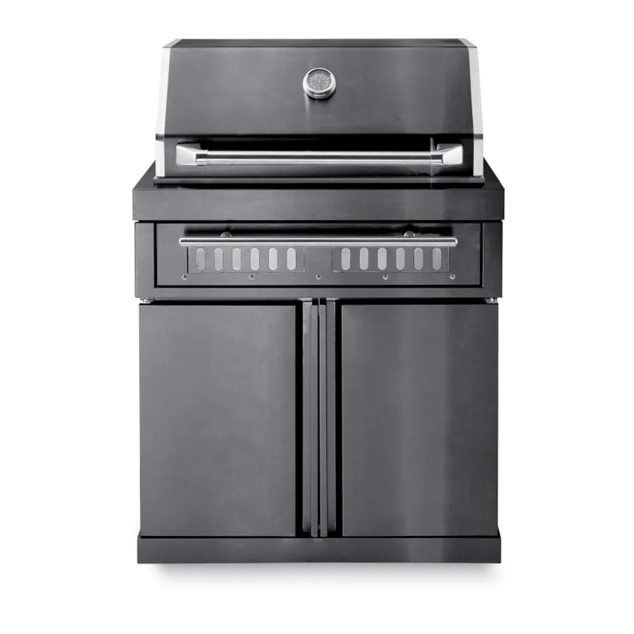 MyOutdoorKitchen Freistehender Holzkohlegrill Black Collection in Schwarz-Anthrazit mit Edelstahl-Elementen, Temperaturanzeige und Rollen - Bild 2