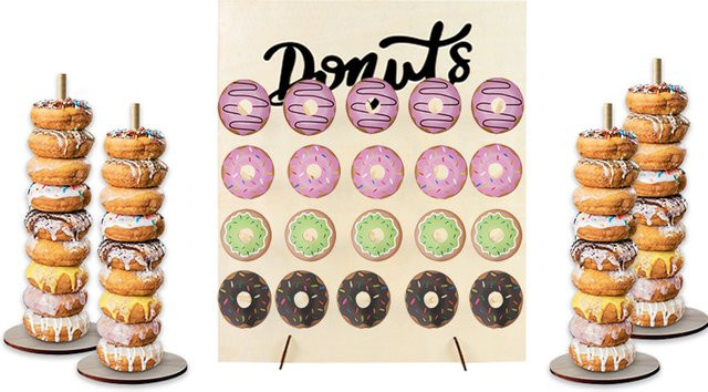 Rustikaler Donut-Wandständer aus Holz von cyuan für Hochzeiten, Babypartys und Geburtstage - Bild 1