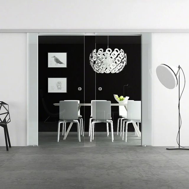 Levidor Doppelglasschiebetür Komplettset aus Aluminium und Klarglas in Silber, B/H: 102,5 x 217,5 cm - Bild 1