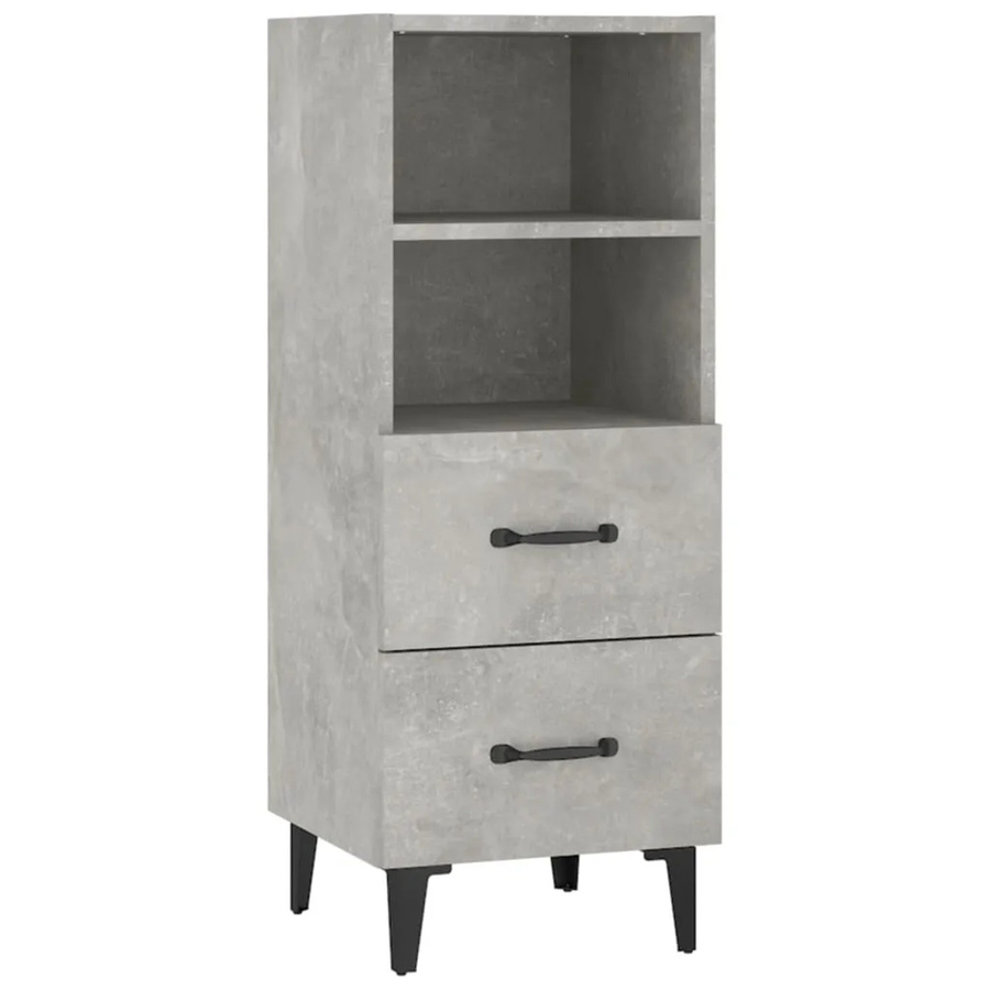 vidaXL Sideboard aus Holzwerkstoff in Grau Matt, B/T/H: 34,5 x 34 x 90 cm - Bild 2