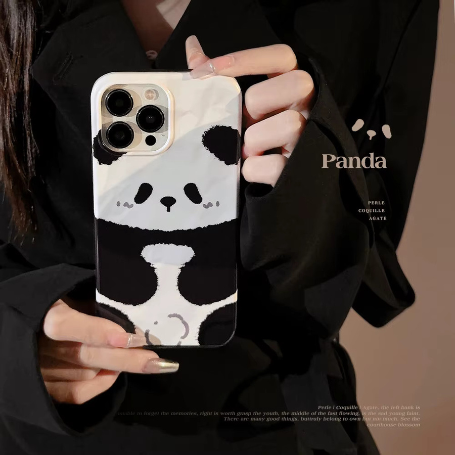 Stoßfeste iPhone Handyhülle mit süßem Koreanischem Cartoon-Panda-Design von MUQGEW in Multicolour - Bild 2