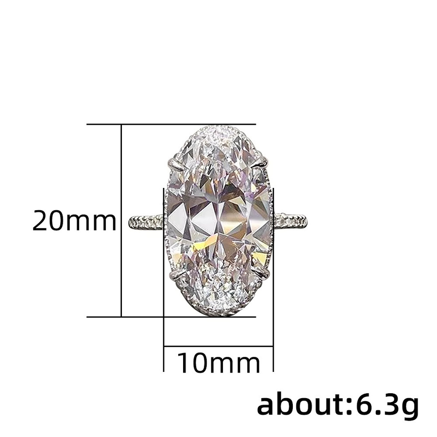 Huitan Bling Bling Ring, ovale cz, Damen - Bild 3