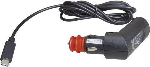 ProCar USB-C KFZ Ladekabel in Schwarz mit 3000mA Belastbarkeit für 12V und 24V auf 5V - Bild 1