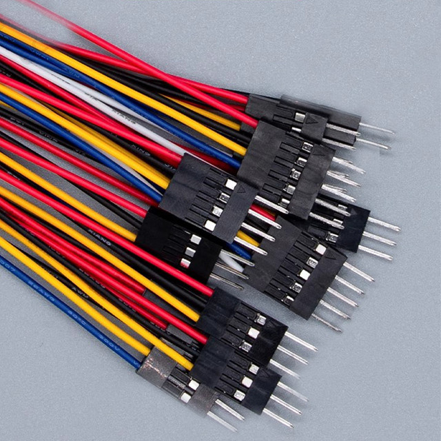 10er Set DuPont Anschlusskabel 2,54mm einreihig in Multicolor mit verschiedenen Steckertypen (ein- und doppelköpfig, weiblich zu weiblich, männlich zu weiblich, männlich zu männlich) - Bild 1