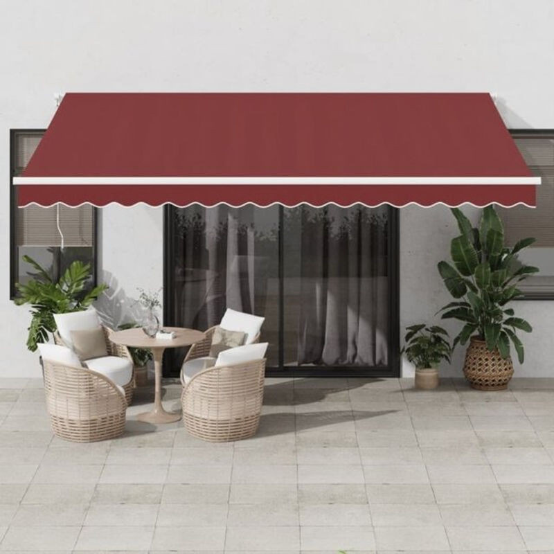 VIDAXL Automatische Markise aus Polyester und Aluminium in Rot-Weiß B/H: 450 x 350 cm - Bild 1