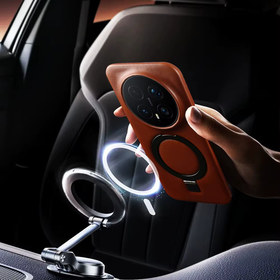 Magnetische Echtlederhülle für Honor Magic8 Pro, Magic 8 RSR Pro, Magic7 Lite, X9C, Magic6 und Magic5 Pro in Braun - Bild 1