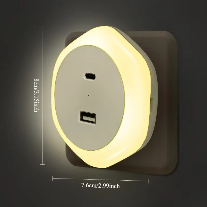 Lyfs LED Nachtlicht mit USB Typ-C Anschluss, dimmbar, Warmweiß, für Schlafzimmer, Flur und Treppen - Bild 4