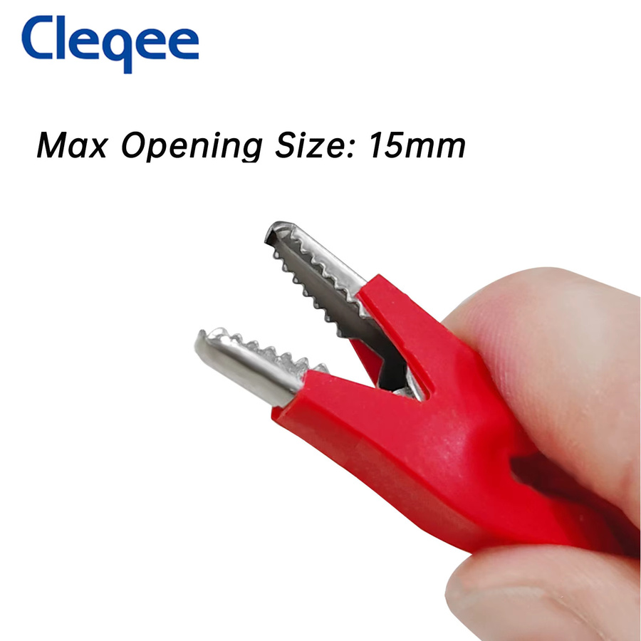 Cleqee P1037 Messleitungen Set mit 5 stapelbaren 4 mm Bananensteckern und Krokodilklemmen aus weichem PVC - Bild 2