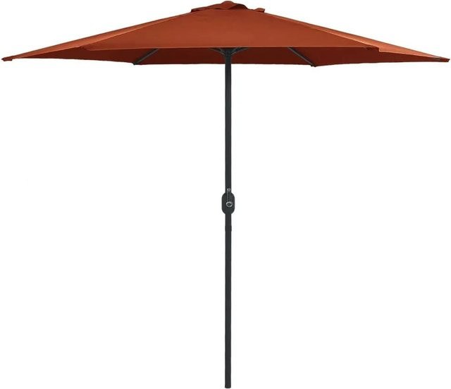 vidaXL Sonnenschirm mit Aluminium-Mast und Polyesterbespannung in Terrakotta, B: 270 cm, T: 246 cm - Bild 1