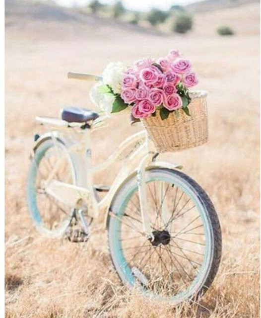Diamantmalerei FIYO Fahrrad und Blumenkorb als rundes Mosaik-Diamantbild, Multicolour, Breite: 50 cm, Höhe: 70 cm - Bild 1