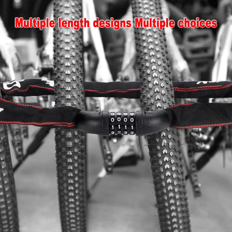 Diebstahlsicheres Fahrradschloss mit 4-stelliger Zahlenkombination von xmshxltd in Schwarz - Bild 4