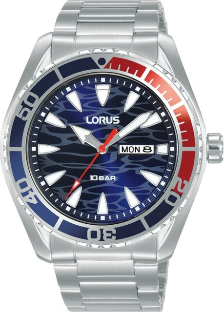 Lorus Armbanduhr, Quarz, Edelstahl, Blau, 43 mm, Herren - Bild 1
