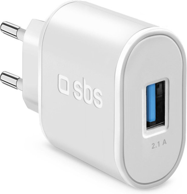 SBS USB-Reiseladegerät mit USB-A Anschluss, 10 Watt, 2,1 A, Weiß - Bild 1
