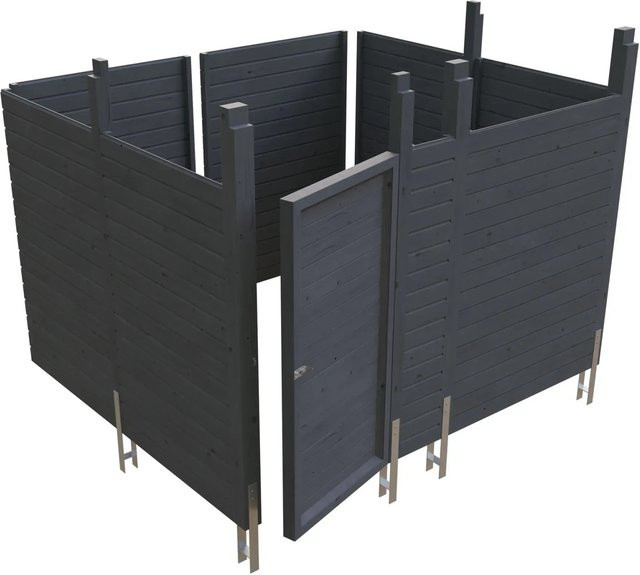 Skan Holz Abstellraum für Carport in Schiefergrau B: 317 cm, H: 275 cm, T: 200 cm - Bild 1