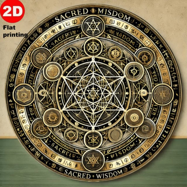CIFBUY Metatron Messias Sonnenfänger Metall-Wandkunst aus Aluminium in Gold, geometrische Dekoration für Zuhause und Café - Bild 1