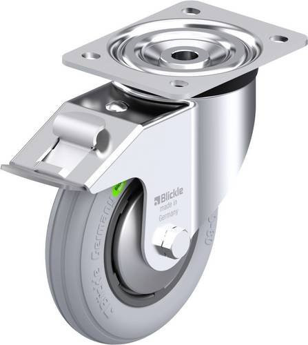 Blickle Stahlblech-Lenkrolle L-VWPP 160G-FI-SG-FA in Schwarz-Grau mit 160 mm Rad-Durchmesser und 70 kg Tragfähigkeit - Bild 1