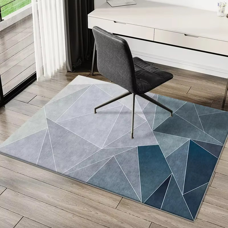 VIKAMA Geometrischer Teppich in Grau, minimalistisches Design für Home-Office und Büro, schmutzabweisend und pflegeleicht - Bild 1