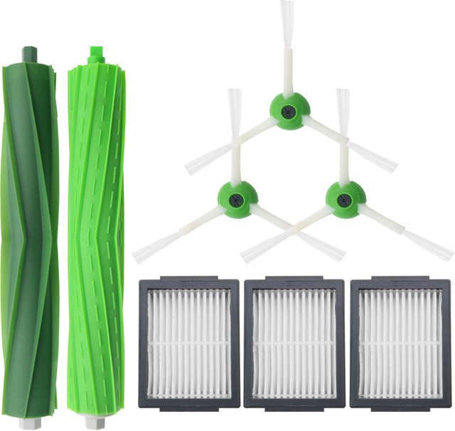 Ersatzteil-Set für iRobot Roomba I7 E5 E6 Serie mit Hepa-Filter, Seitenbürste und Bürstenrolle in Grün - Bild 1
