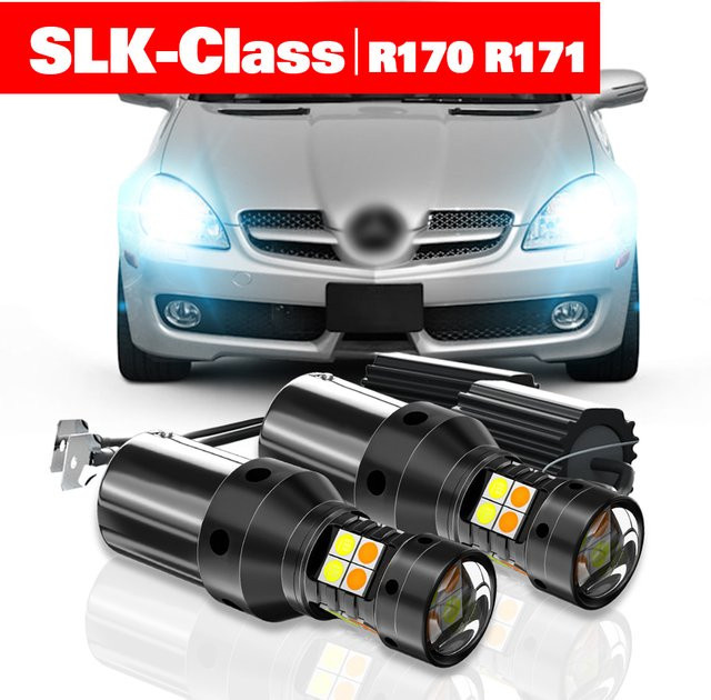 LECIBUBI LED Dual-Mode Blinker und Tagfahrlicht DRL Set für Mercedes SLK-Klasse R170 R171 in Schwarz, 2 Stück - Bild 1