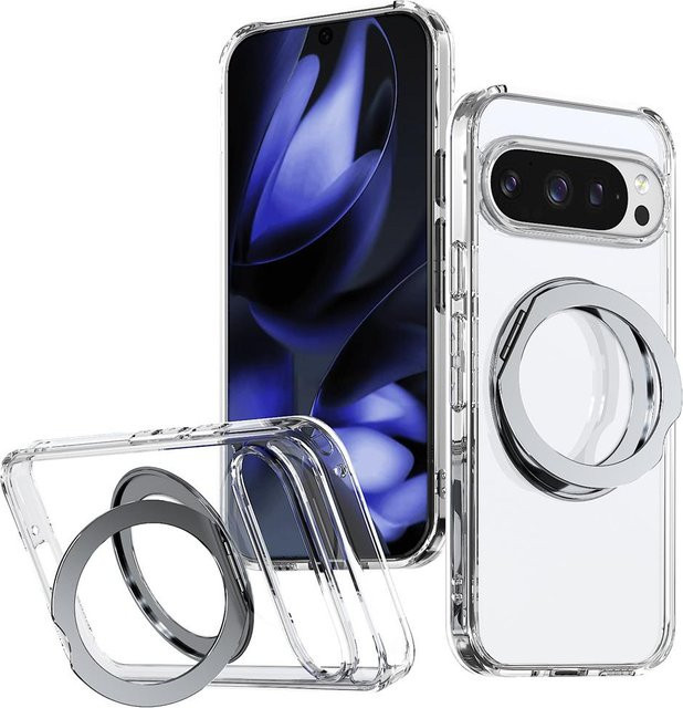 Transparente Acryl-Magnet-Hülle mit Metallhalterung und unsichtbarem Ständer für Google Pixel 10 Pro XL, Pixel 10, Pixel 9 und Pixel 9A, stoßfeste Schutzhülle - Bild 1