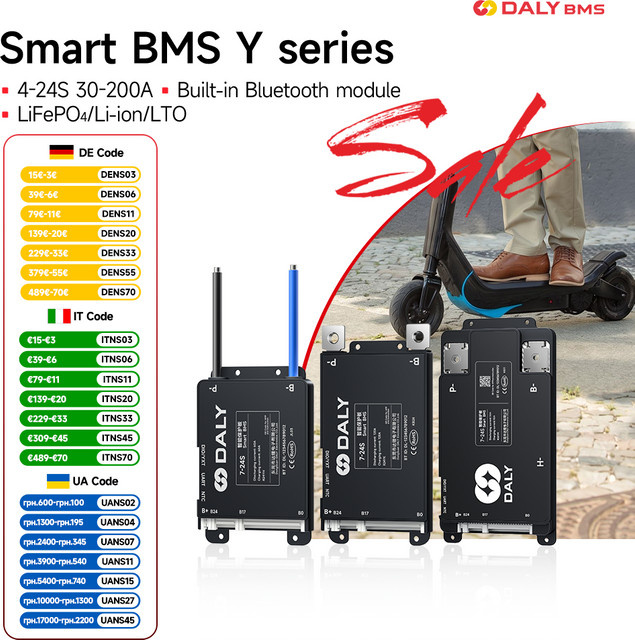 Daly Smart BMS Bluetooth Batteriemanagementsystem für LiFePO4 Li-Ion LTO in Schwarz - Bild 1