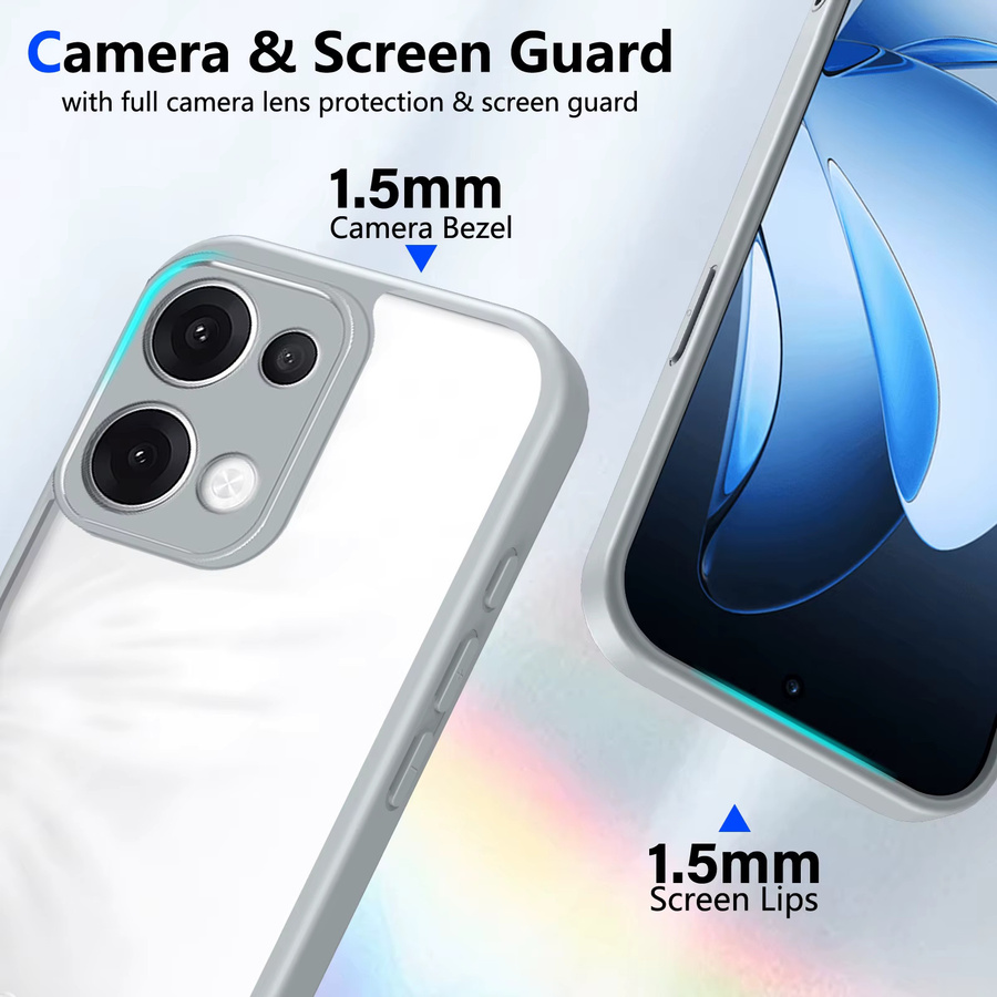 Stoßfeste Silikon Schutzhülle für Oppo Reno 13 5G CPH2689 mit Air-Kissen Design und matter Rückseite in Transparent oder Schwarz - Bild 2