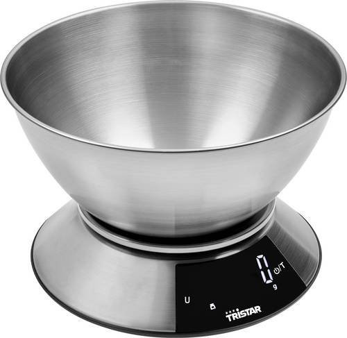 Digitale Küchenwaage Tristar KW-2453 in Silber mit Edelstahl-Messschale und digitalem Display, Wägebereich bis 5 kg - Bild 1