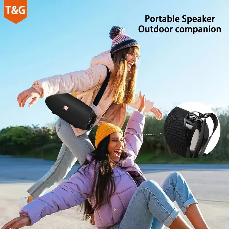 T&G TG534 Tragbarer kabelloser Stereolautsprecher in Schwarz mit TWS-Stereo, FM, TF-Karte und U-Disk - Bild 3