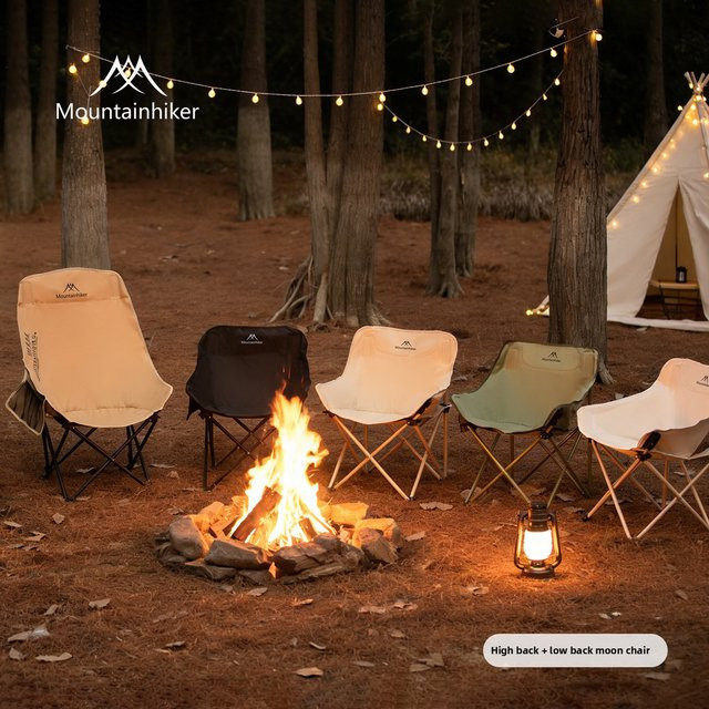 MOUNTAINHIKER Hoch-Niedrig-Mondstuhl für Outdoor-Camping, leichter klappbarer Freizeit- und Angelhocker in Schwarz - Bild 1