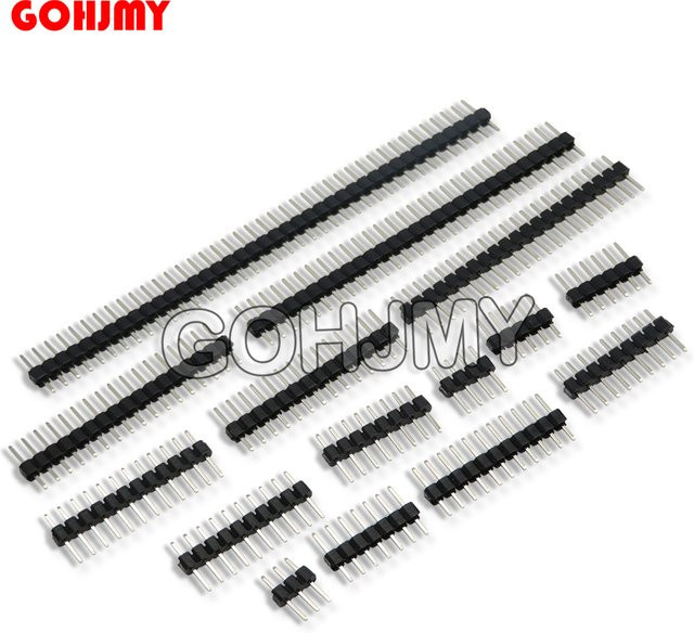 GOHJMY 10 Stück einreihige 40-polige Stecker 2,0 mm Pitch 90 Grad Schwarz für Arduino - Bild 1