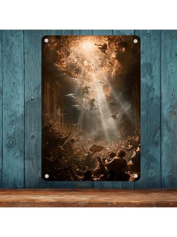 CIFBUY Vintage Metall-Engel Wandskulptur in Braun als religiöse Dekoration - Bild 5