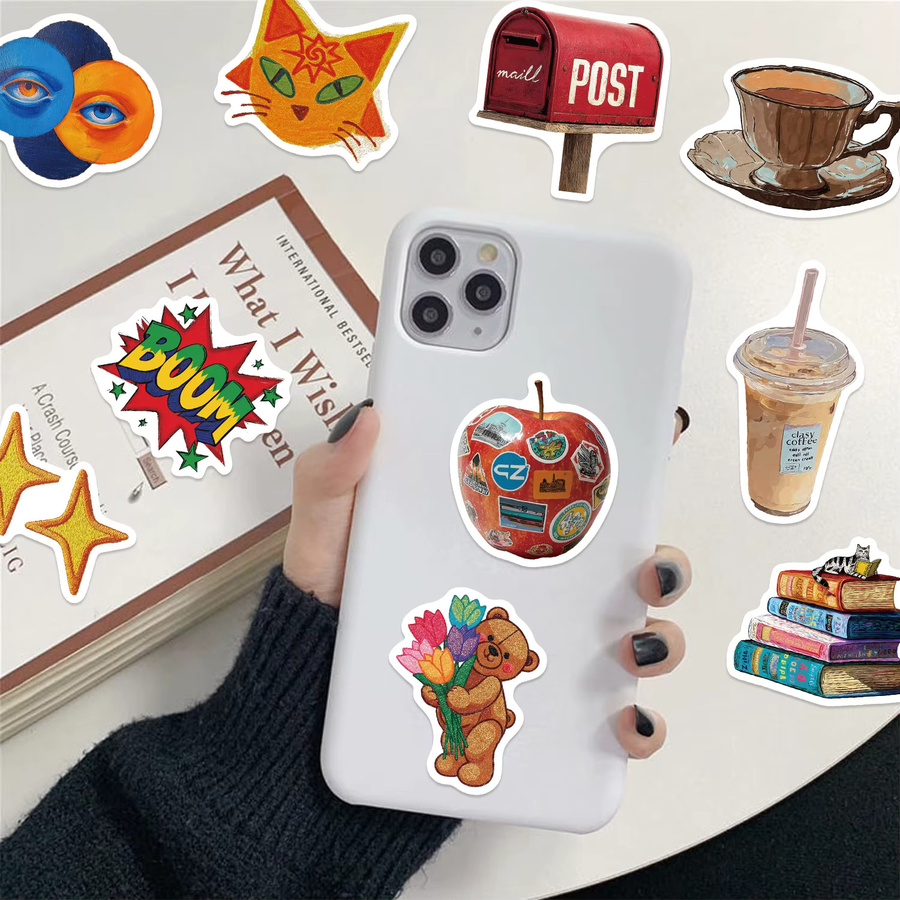 50 oder 100 Stück Retro Y2K Ästhetische Aufkleber, Vintage Cartoon Vinyl Aufkleber in Multicolour für Laptops, Wasserflaschen und Notizbücher - Bild 3
